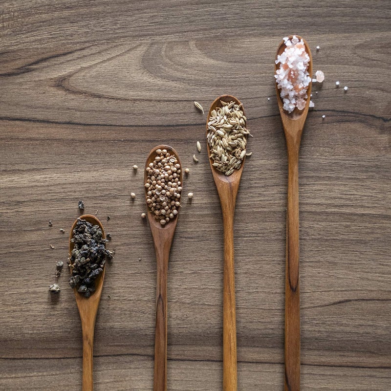 FAAY - 4 Pcs 9.5â€ Long Teak Spoon, Chef Testing Spoons, Handcrafted Cocktail Stirring, Tea, Drip/French Press Coffee, Milkshake, Cold Drink, Mixing Spoons - Image 4